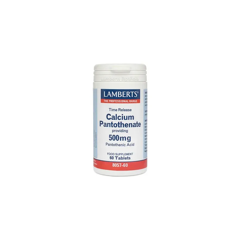 LAMBERTS Pantotenato de Calcio 500 mg, 60 cápsulas.