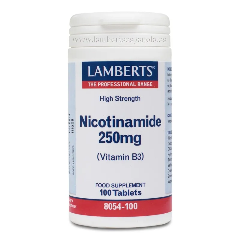 LAMBERTS Nicotinamida 250 mg, 100 comprimidos. LAMBERTS Nicotinamida 250 mg, 100 comprimidos.
