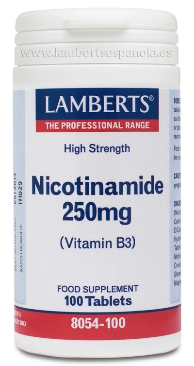 LAMBERTS Nicotinamida 250 mg, 100 comprimidos.