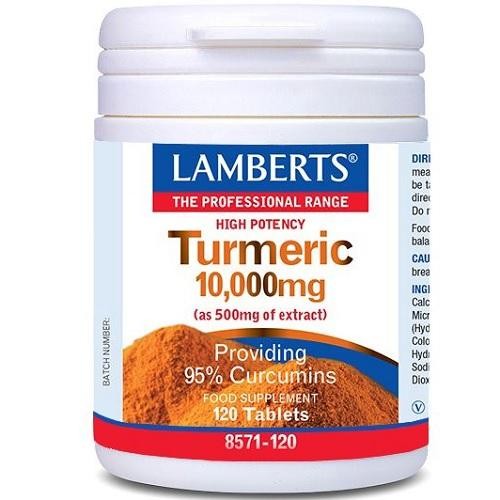 LAMBERTS Cúrcuma 10.000 mg, 120 comprimidos.
