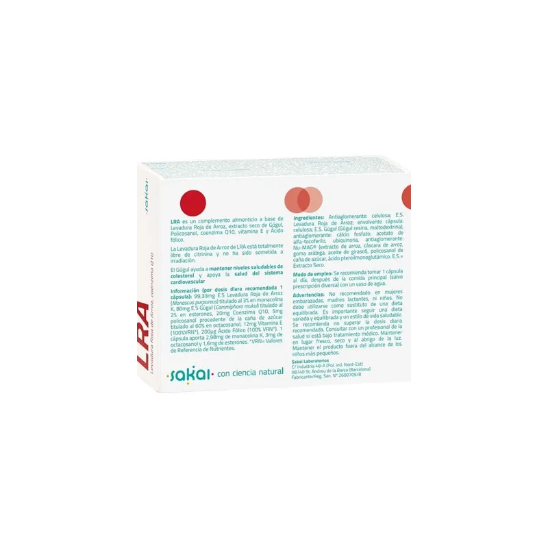 Levadura Roja de Arroz Sakai 60 cápsulas | Farmacia Barata