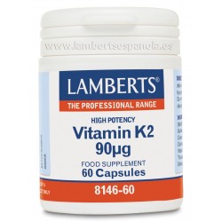LAMBERTS Vitamina K2 90 µg, 60 cápsulas.