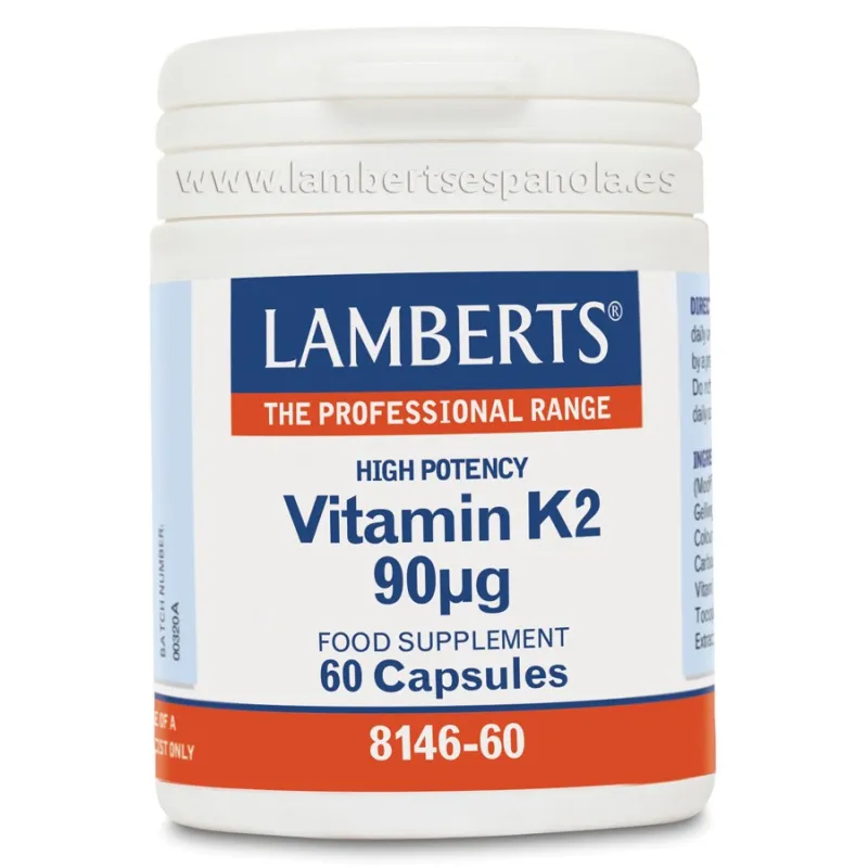 LAMBERTS Vitamina K2 90 µg, 60 cápsulas.