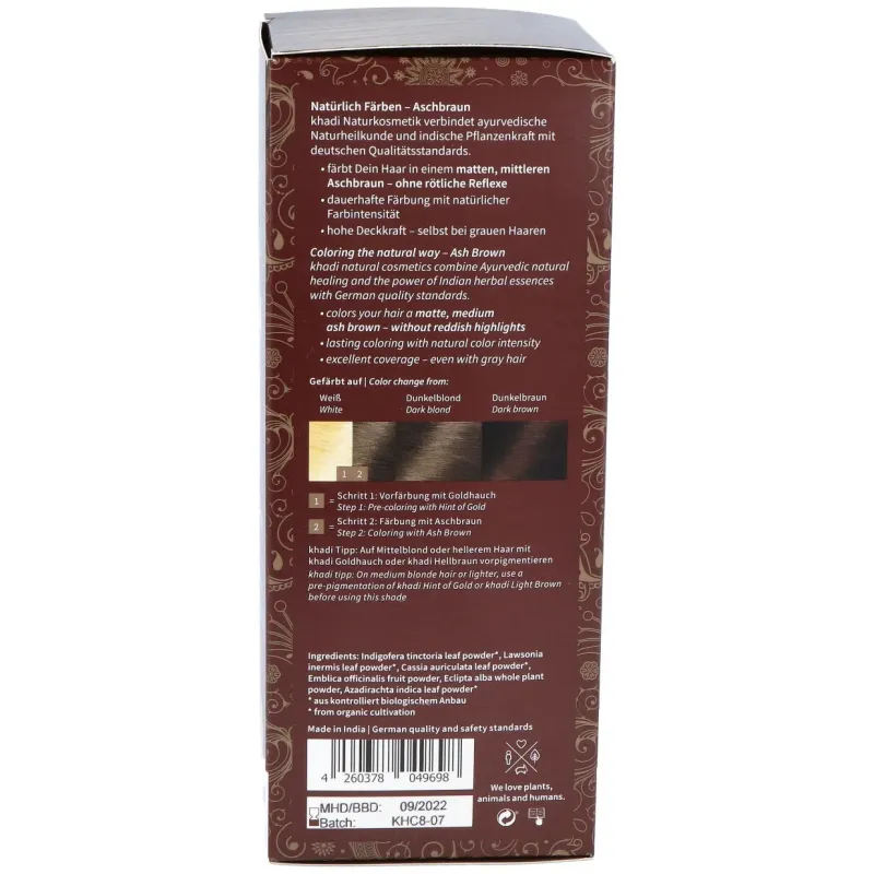 Khadi Herbal Color Castaño Ceniza | Farmacia Barata