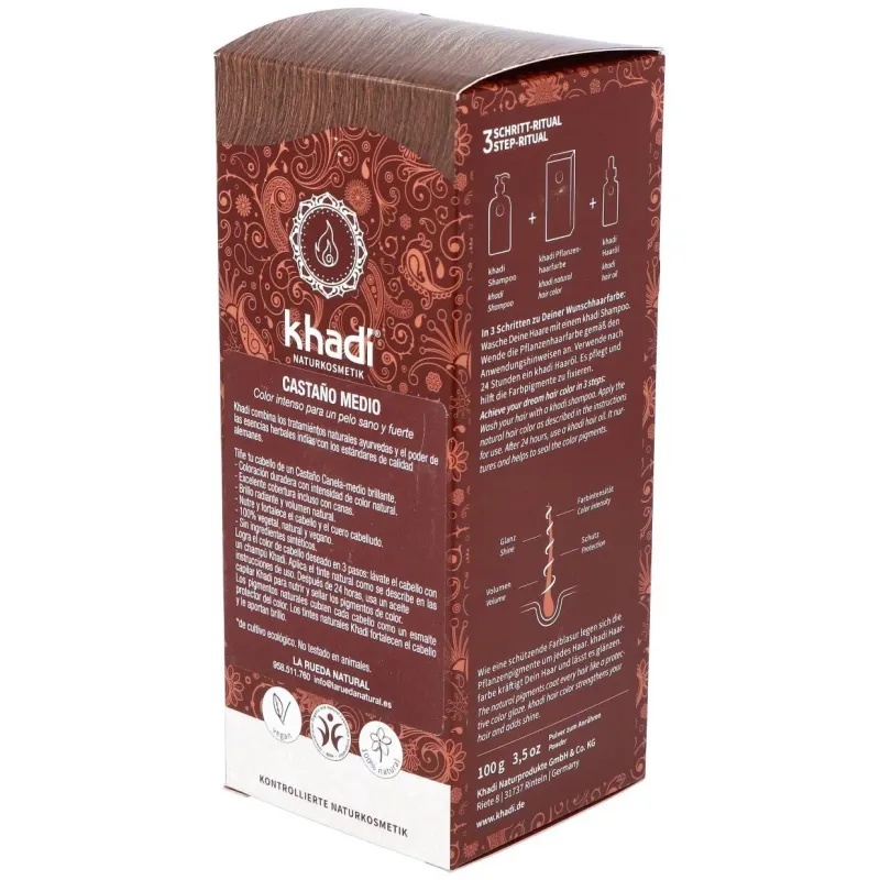Khadi Herbal Color Castaño Medio 100g | Farmacia Barata Khadi Herbal Color Castaño Medio 100g | Farmacia Barata