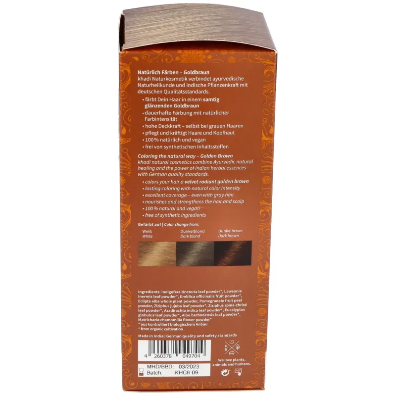 Khadi Herbal Color Castaño Dorado | Farmacia Barata Khadi Herbal Color Castaño Dorado | Farmacia Barata