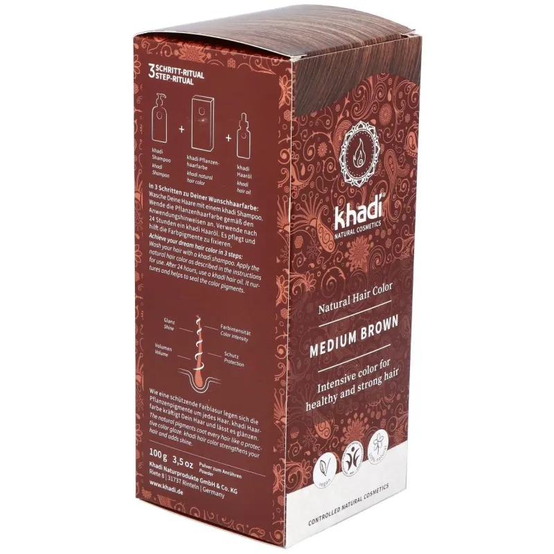 Khadi Herbal Color Castaño Medio 100g | Farmacia Barata Khadi Herbal Color Castaño Medio 100g | Farmacia Barata