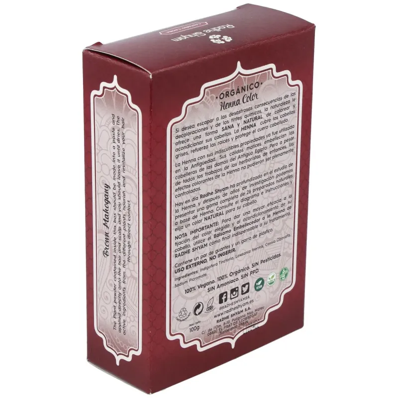Henna Castaño Caoba Polvo Radhe | Farmacia Barata Henna Castaño Caoba Polvo Radhe | Farmacia Barata