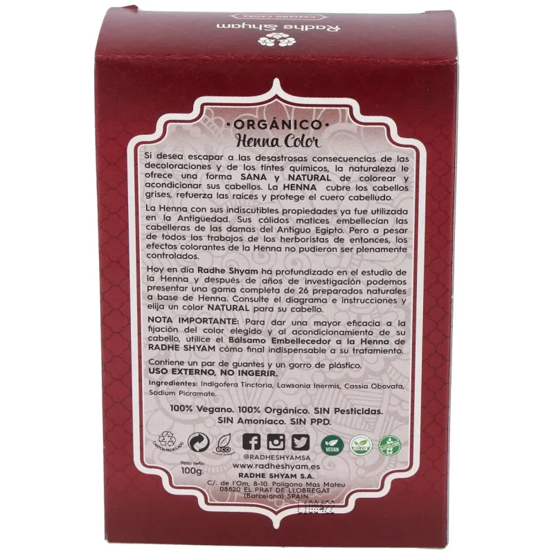 Henna Castaño Caoba Polvo Radhe | Farmacia Barata Henna Castaño Caoba Polvo Radhe | Farmacia Barata