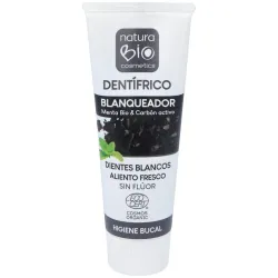 Naturabio Dentífrico Blanqueante Menta Carbón, 75 ml.