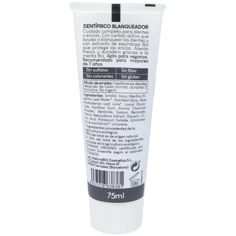 Dentífrico Blanqueante Menta Carbón 75ml | Farmacia Barata