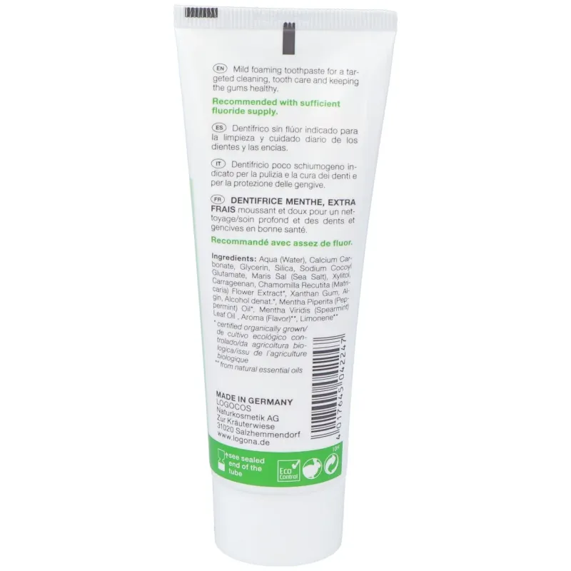 Logona Dentífrico Extra Fresco Menta | Farmacia Barata