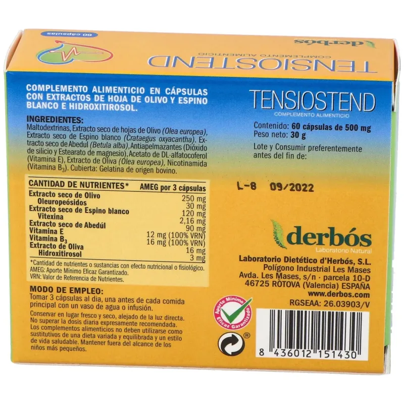 Tensiostend 60 Cápsulas | Farmacia Barata Tensiostend 60 Cápsulas | Farmacia Barata