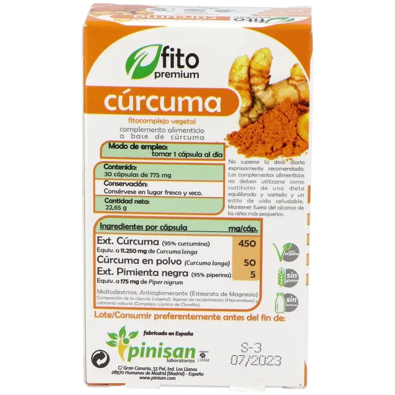 Fitopremium Cúrcuma 30 Cápsulas | Farmacia Barata