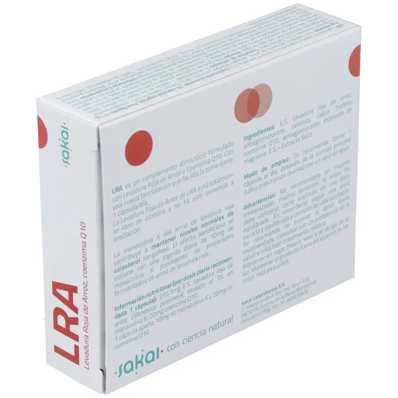 Sakai LRA Levadura Roja Arroz 30 cápsulas | Farmacia Barata