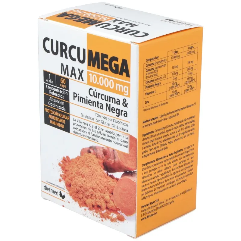 Curcumega 10.000 mg 60 Cápsulas | Farmacia Barata Curcumega 10.000 mg 60 Cápsulas | Farmacia Barata