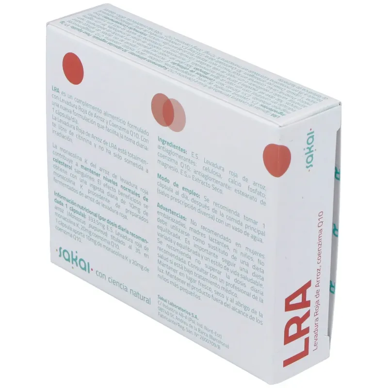 Sakai LRA Levadura Roja Arroz 30 cápsulas | Farmacia Barata