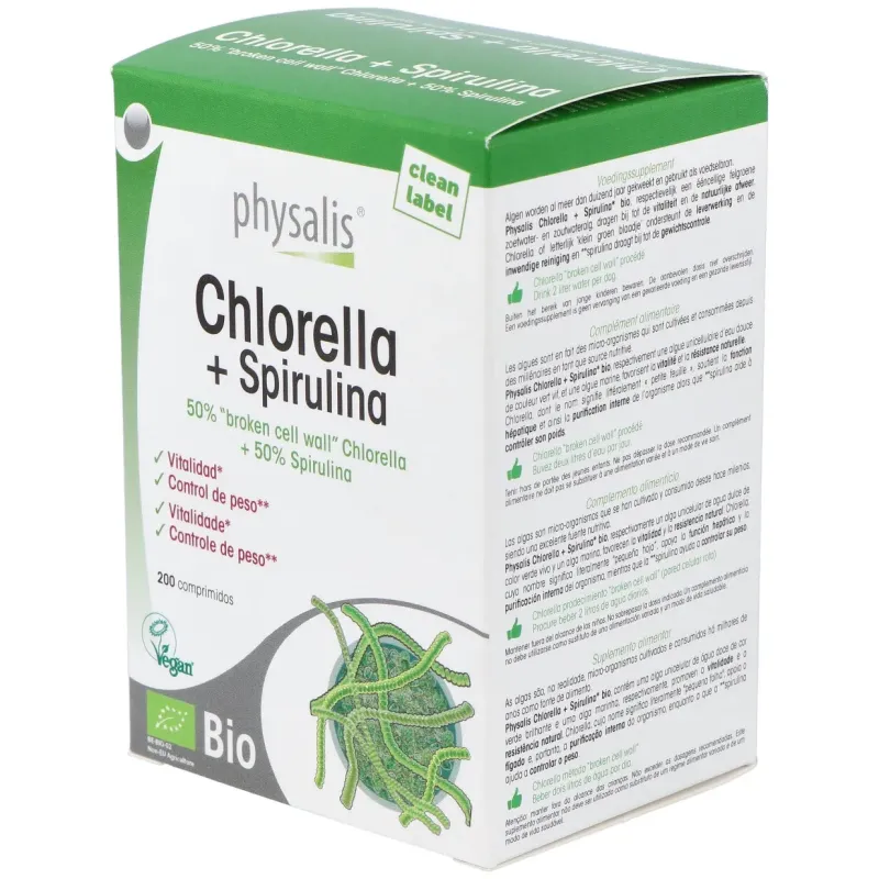 Chlorella + Spirulina 200 Comprimidos | Farmacia Barata