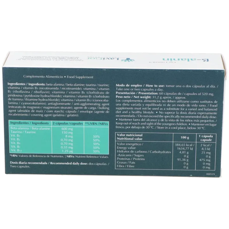 Lavigor Beta-Alanina 60 cápsulas | Farmacia Barata Lavigor Beta-Alanina 60 cápsulas | Farmacia Barata