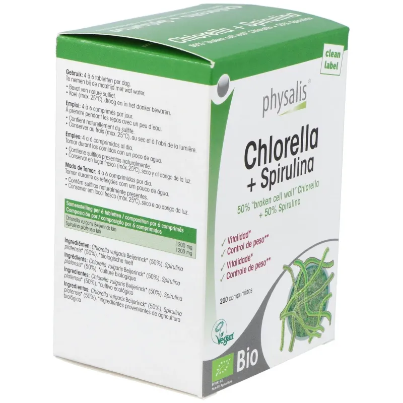 Chlorella + Spirulina 200 Comprimidos | Farmacia Barata