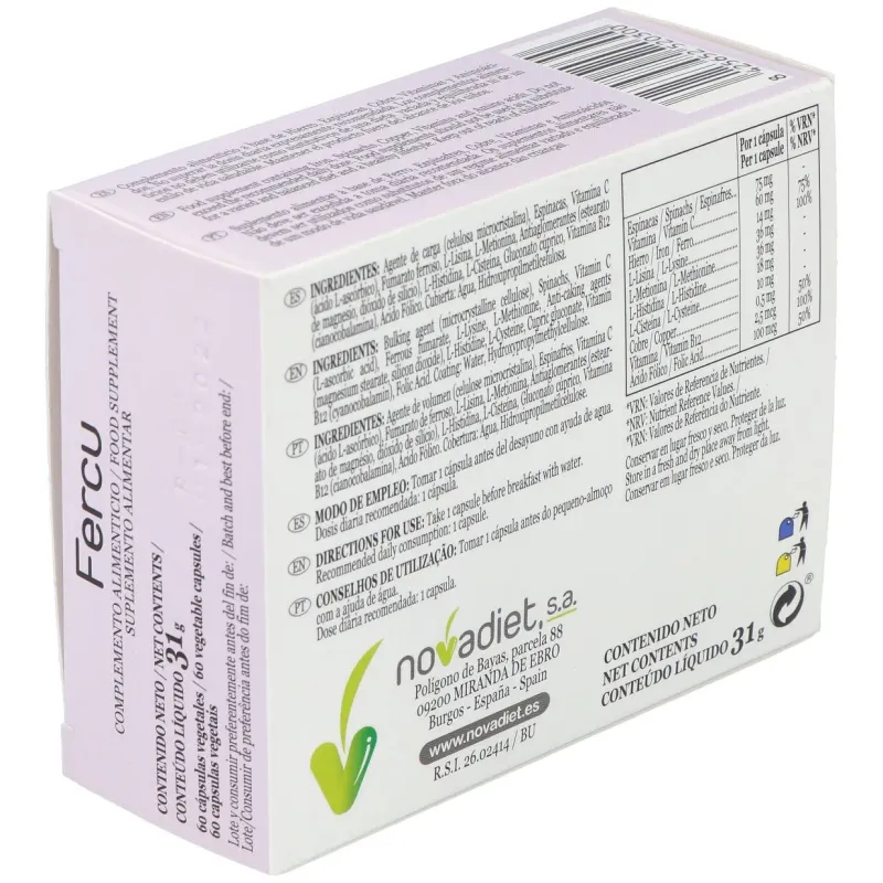 Fercu 60 Cápsulas Novadiet | Farmacia Barata