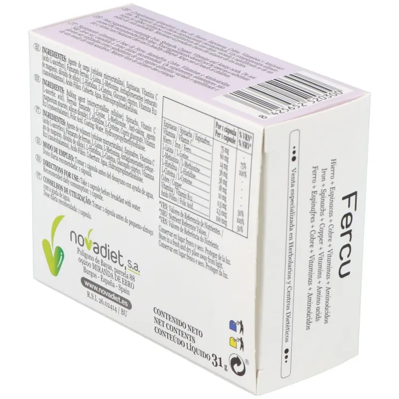 Fercu 60 Cápsulas Novadiet | Farmacia Barata