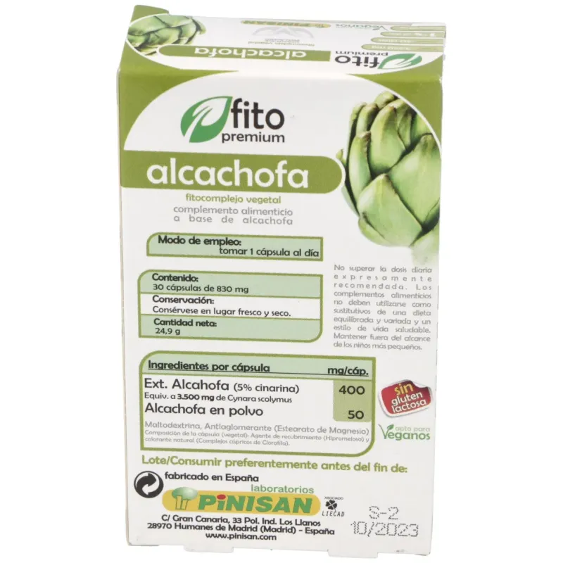 Fitopremium Alcachofa 30 Cápsulas | Farmacia Barata