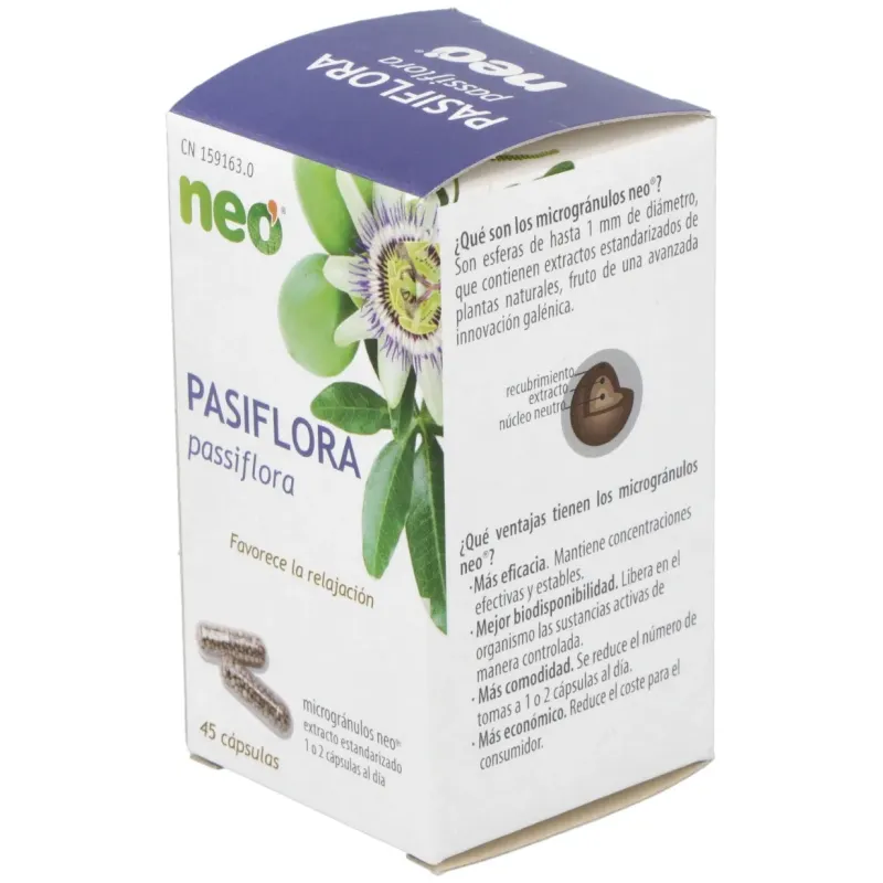 Pasiflora Microgranulos Neo 45 Cápsulas | Farmacia Barata Pasiflora Microgranulos Neo 45 Cápsulas | Farmacia Barata