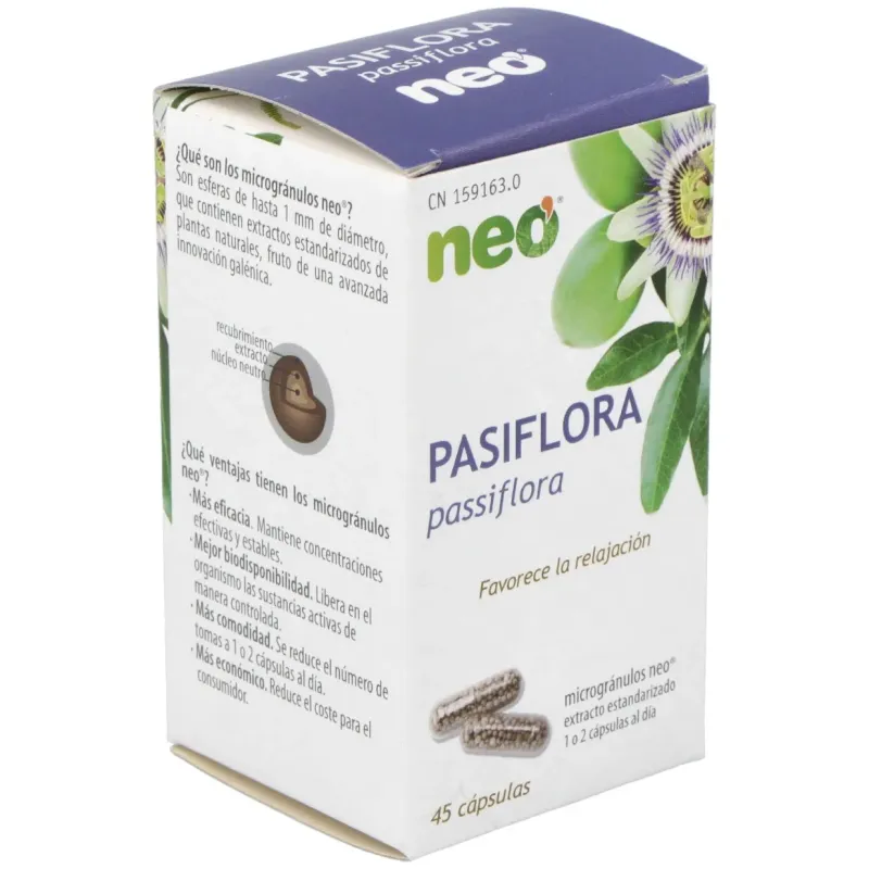 Pasiflora Microgranulos Neo 45 Cápsulas | Farmacia Barata Pasiflora Microgranulos Neo 45 Cápsulas | Farmacia Barata