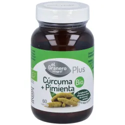 El Granero Curcuma + Pimienta Bio, 60 cápsulas de 440 mg.
