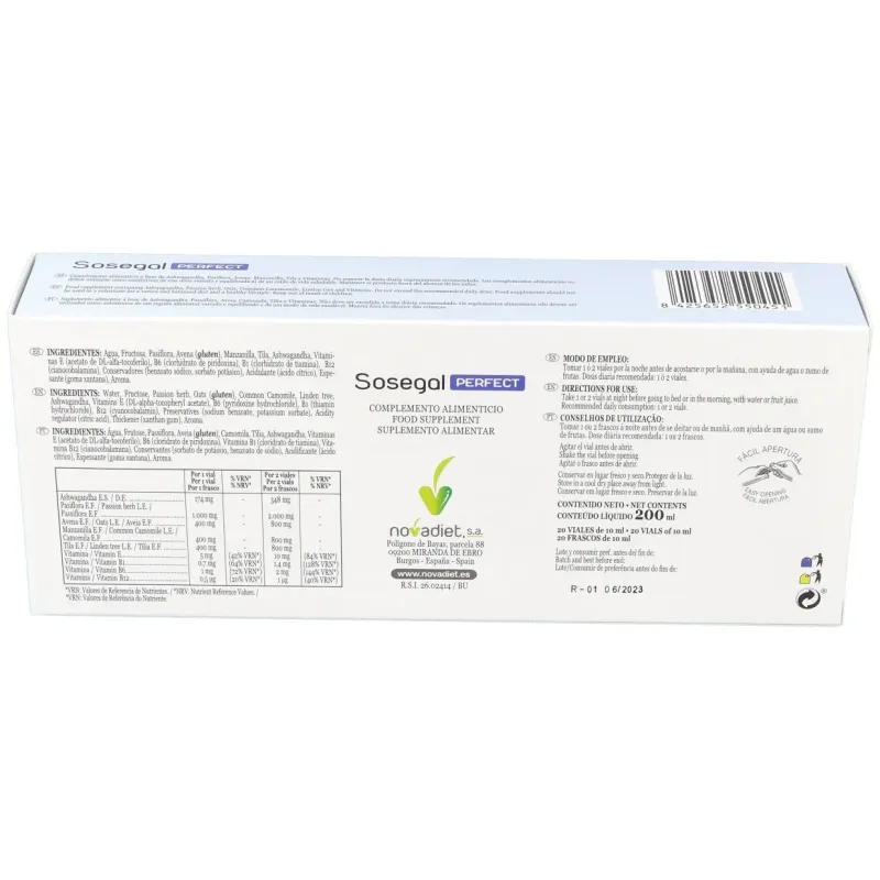 Novadiet Sosegal Perfect 20 Viales | Farmacia Barata Novadiet Sosegal Perfect 20 Viales | Farmacia Barata