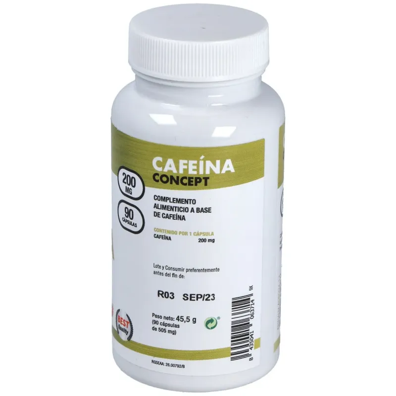 Cafeína Concept 90 Cápsulas Mega Plus | Farmacia Barata