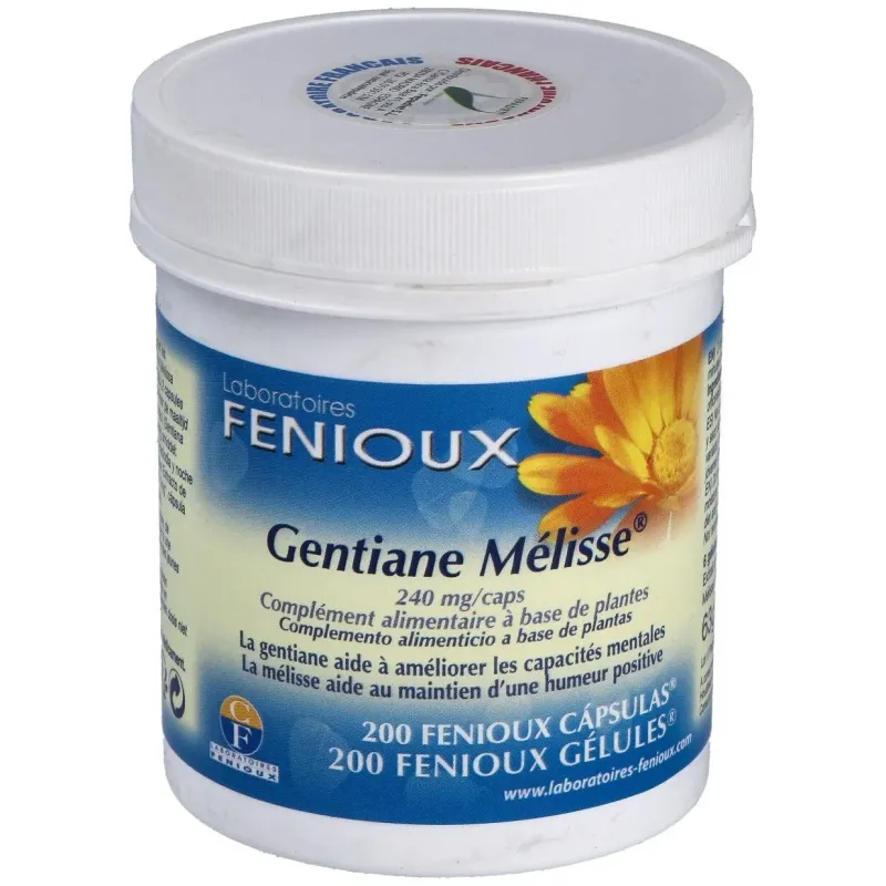 Genciana Melisa 200 Cápsulas 240 mg Fenioux | Farmacia Barata Genciana Melisa 200 Cápsulas 240 mg Fenioux | Farmacia Barata