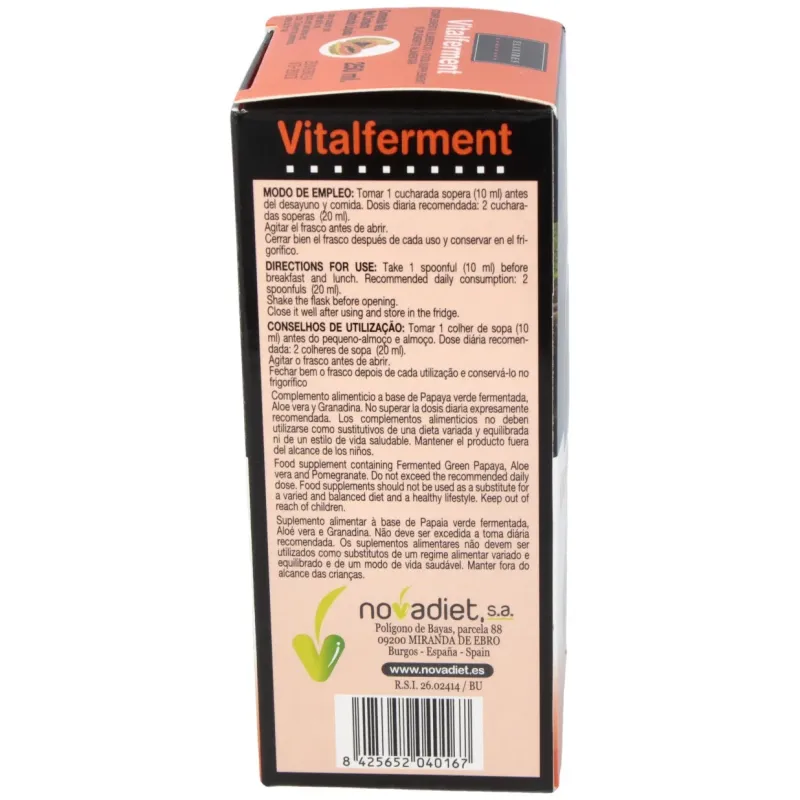 Novadiet Vitalferment Papaya Jarabe 250 ml | Farmacia Barata