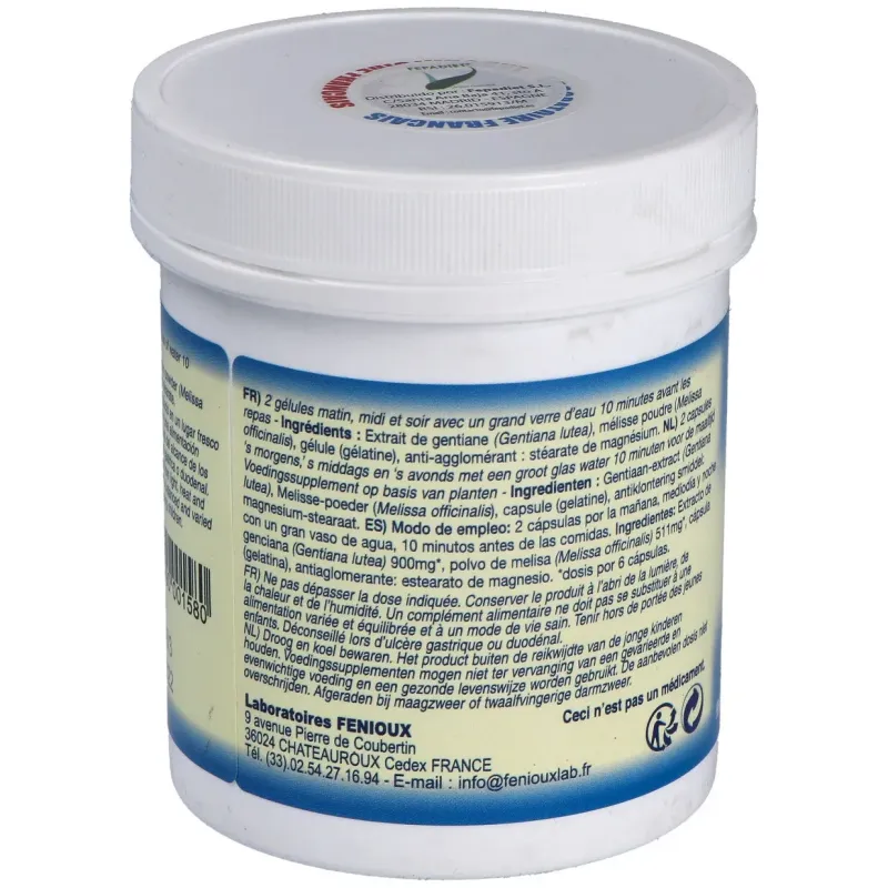 Genciana Melisa 200 Cápsulas 240 mg Fenioux | Farmacia Barata Genciana Melisa 200 Cápsulas 240 mg Fenioux | Farmacia Barata