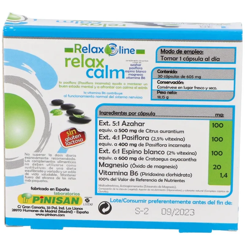 Pinisan Relaxcalm 30 Cápsulas | Farmacia Barata Pinisan Relaxcalm 30 Cápsulas | Farmacia Barata