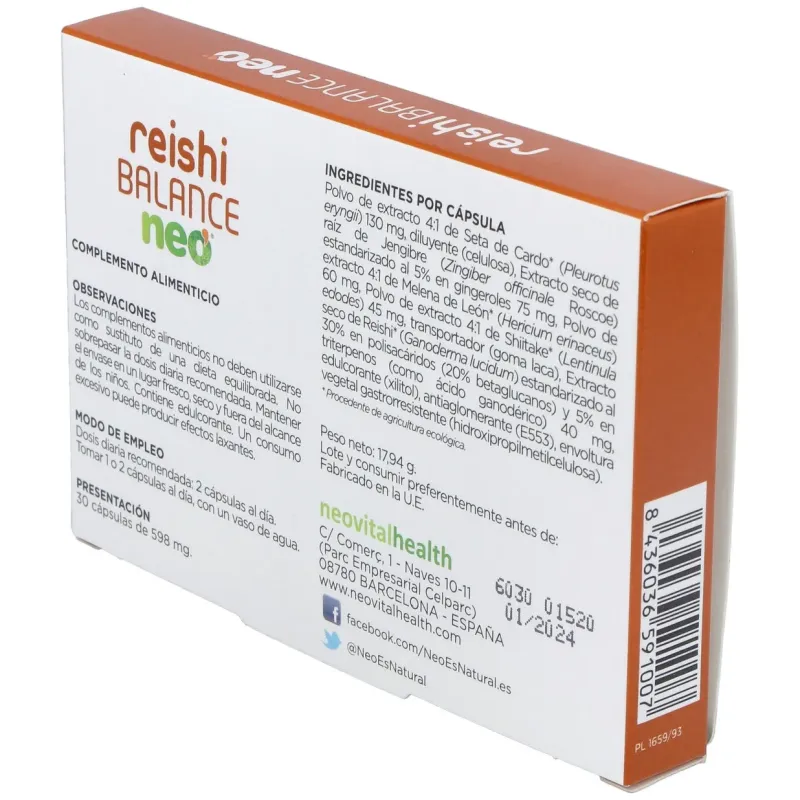 Reishi Balance Neo 30 Cápsulas | Farmacia Barata Reishi Balance Neo 30 Cápsulas | Farmacia Barata