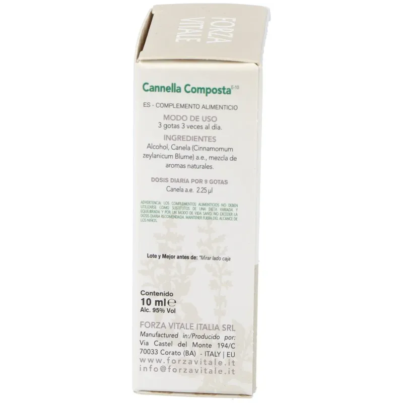 Forza Vitale Canela Composta Plata 10 ml | Farmacia Barata