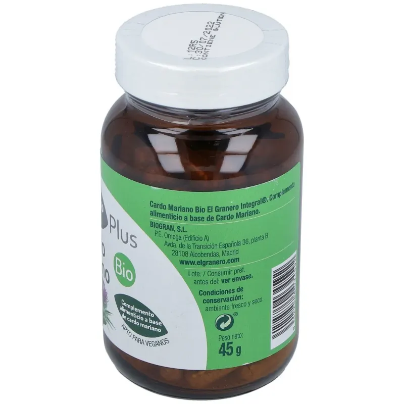 Cardo Mariano 90 cápsulas Bio El Granero | Farmacia Barata Cardo Mariano 90 cápsulas Bio El Granero | Farmacia Barata