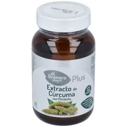 El Granero Extracto de Cúrcuma + Pimienta, 60 cápsulas 430 mg.