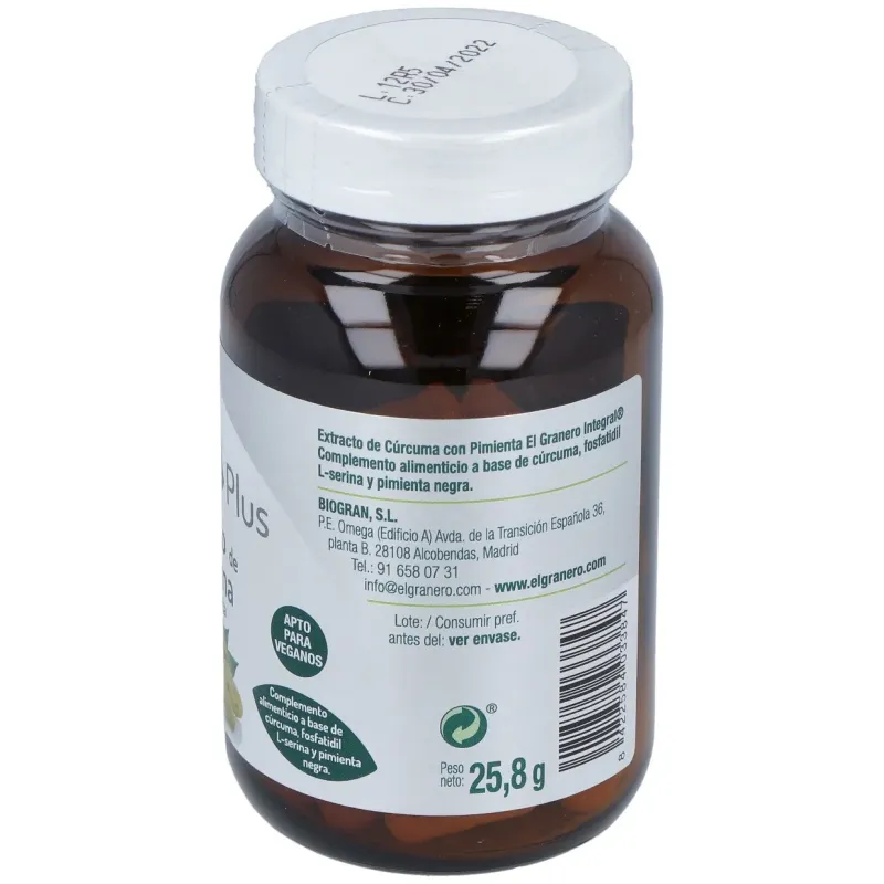 El Granero Extracto de Cúrcuma + Pimienta | Farmacia Barata