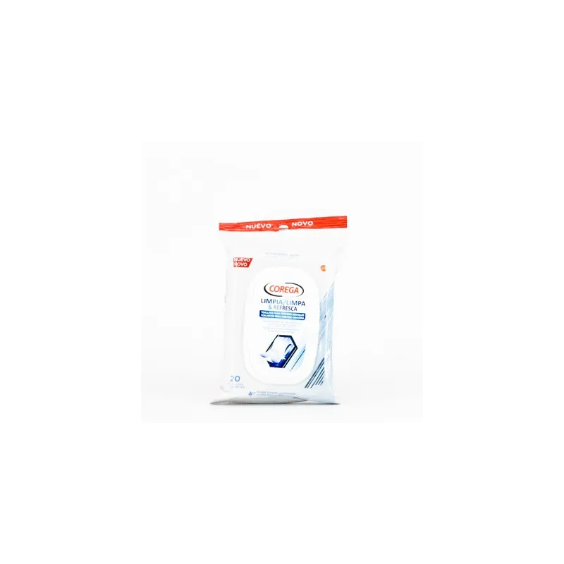 Corega Toallitas Protesis Dental, 20 Uds.