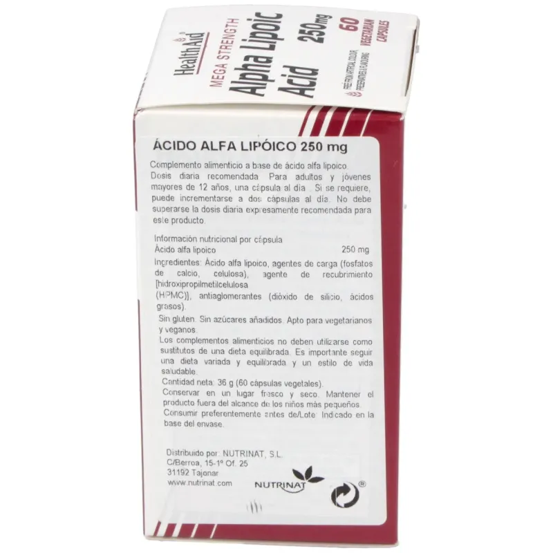 Health Aid Ácido Alfa Lipoico | Farmacia Barata Health Aid Ácido Alfa Lipoico | Farmacia Barata