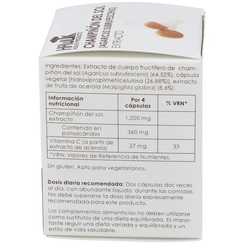 Champiñón del Sol Extracto Puro 60 Cápsulas | Farmacia Barata Champiñón del Sol Extracto Puro 60 Cápsulas | Farmacia Barata
