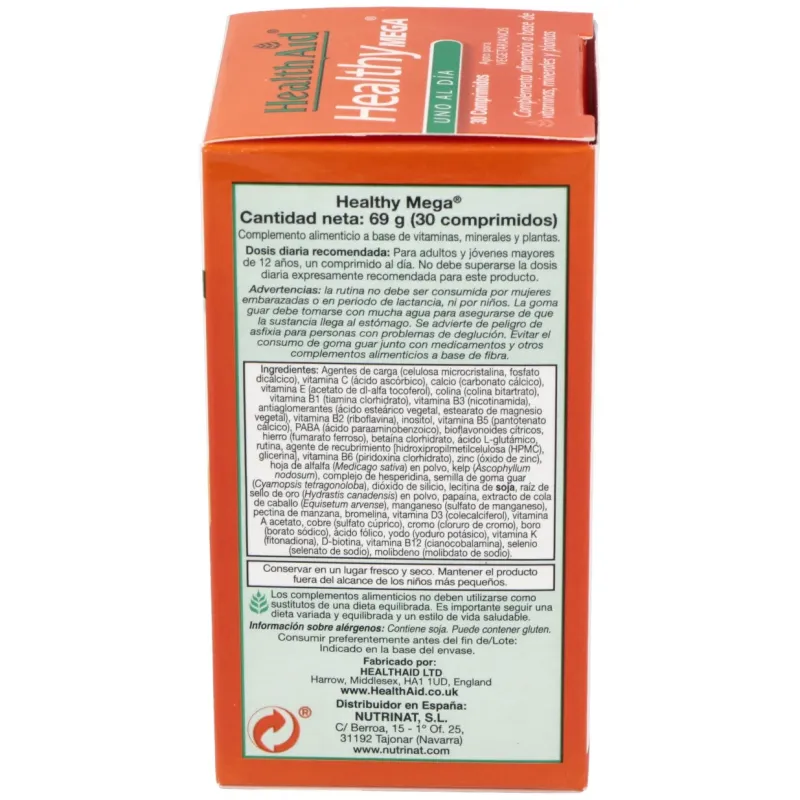Health Aid Healthymega, 30 comprimidos | Farmacia Barata Health Aid Healthymega, 30 comprimidos | Farmacia Barata