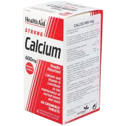 Health Aid Calcio 600 mg, 60 Comprimidos | Farmacia Barata