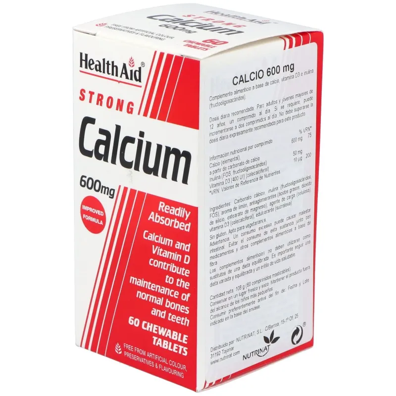 Health Aid Calcio 600 mg, 60 Comprimidos | Farmacia Barata