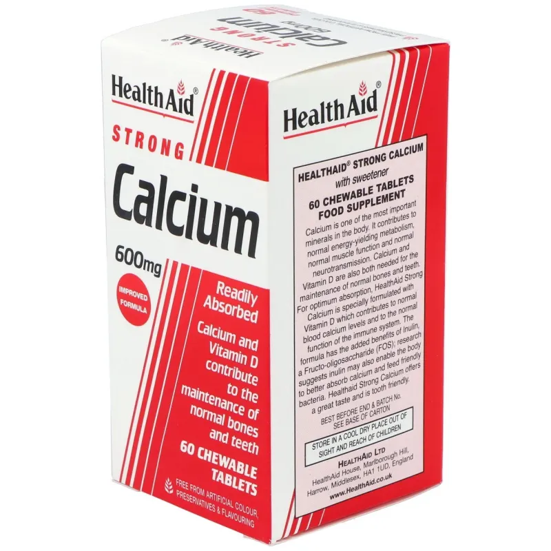 Health Aid Calcio 600 mg, 60 Comprimidos | Farmacia Barata