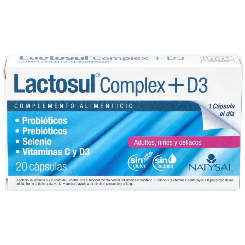 Lactosul Complex + D3 20 cápsulas | Farmacia Barata Lactosul Complex + D3 20 cápsulas | Farmacia Barata