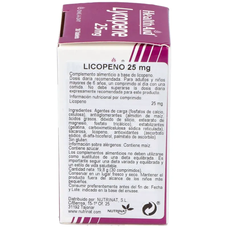 Licopeno Health Aid 25 mg 30 comp. | Farmacia Barata Licopeno Health Aid 25 mg 30 comp. | Farmacia Barata